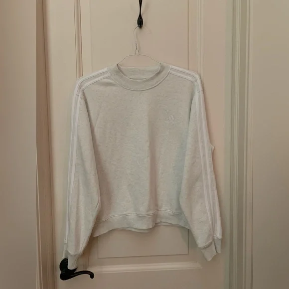 NWOT ADIDAS SPORTSWEAR ESSENTIALS 3-STRIPES HALF-NECK FLEECE SWEATSHIRT - L - Picture 13 of 16